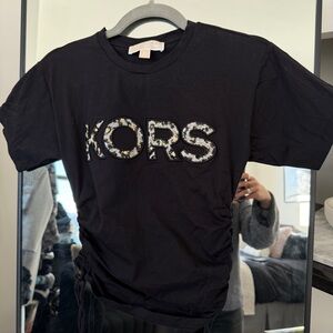 Michael Kors Leopard Sequin Crop Tee